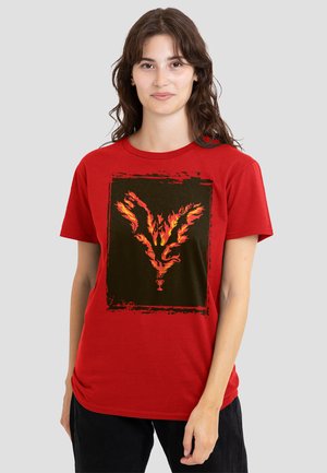 Cotton Soul, HARRY POTTER GOBLET OF FIRE DRAGON IN FLAMES - Print T-shirt - red