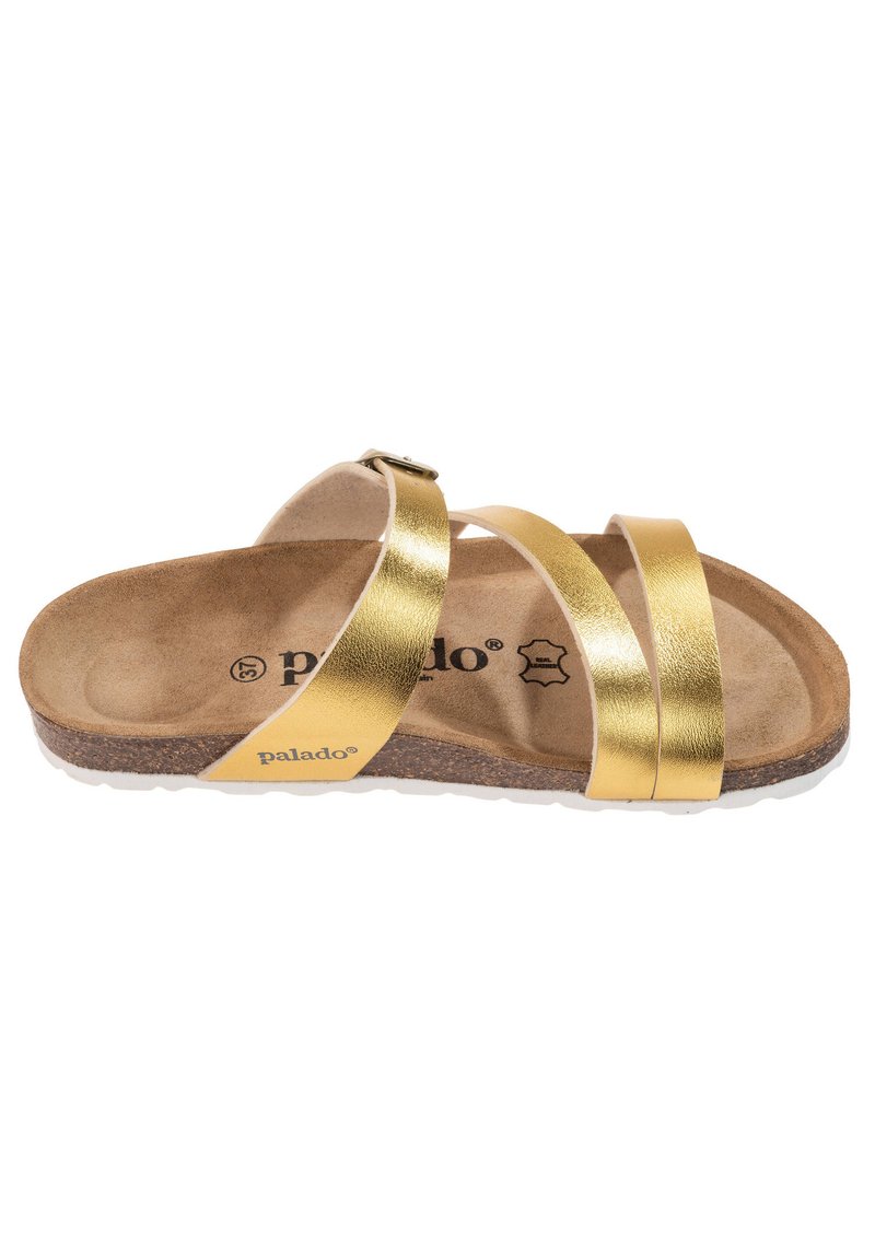 Palado Ikaria Ciabatte Donna Con Plantare In Sughero – Sandali Comodi Made In Spain, Suola In EVA, Oro Metallizzato 38