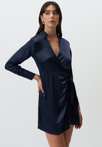 Jimmy Key LONG SLEEVE DOUBLE-BREASTED COLLAR - Freizeitkleid - dark blue