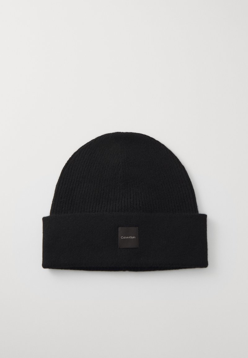 Calvin Klein CHUNKY OPEN BEANIE - Beanie - black