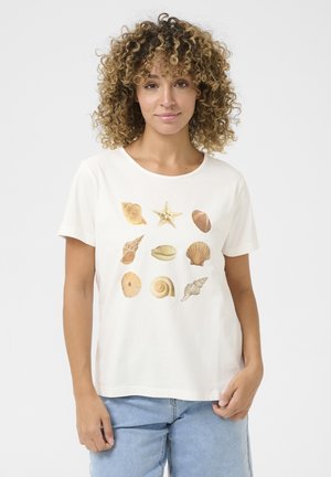 CRAMALUA - Print T-shirt - natural shells