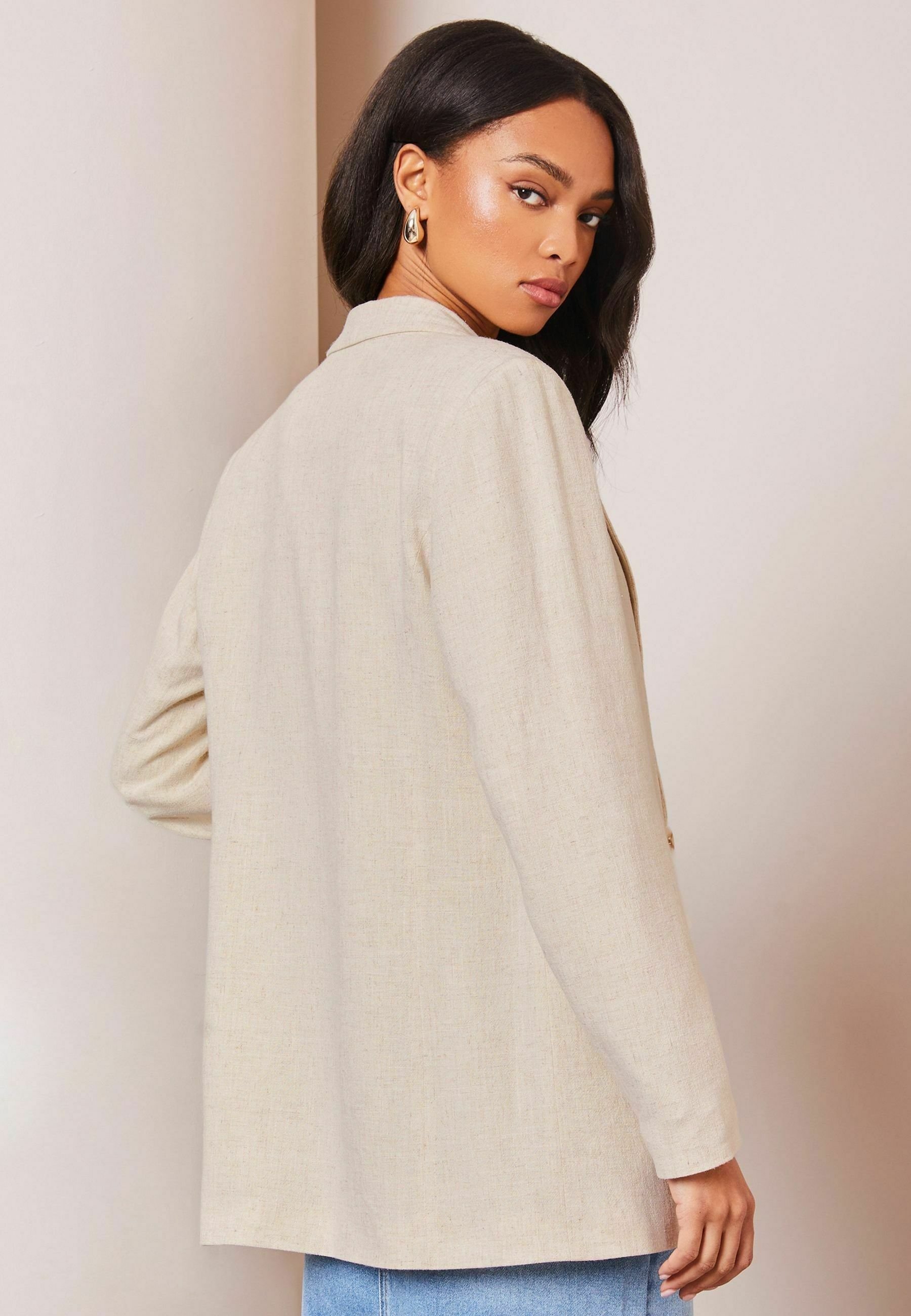 Lipsy BOUCLE CROPPED - REGULAR FIT - Leichte Jacke - cream/beige