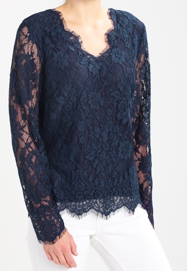 Cream Blus - dark blue