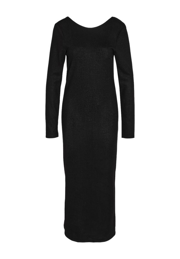 LANG RUNDHALS LANGARM REGULAR FIT - Strickkleid - schwarz