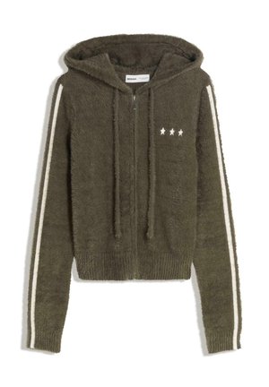 EMBROIDERED ZIP-UP - Kardigán - evergreen
