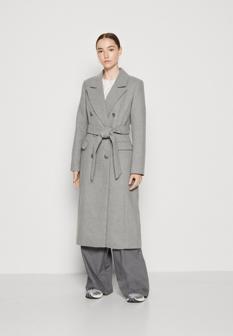 Forever New PETRA COLLAR WRAP COAT Classic coat grey marle/grey Zalando.ie