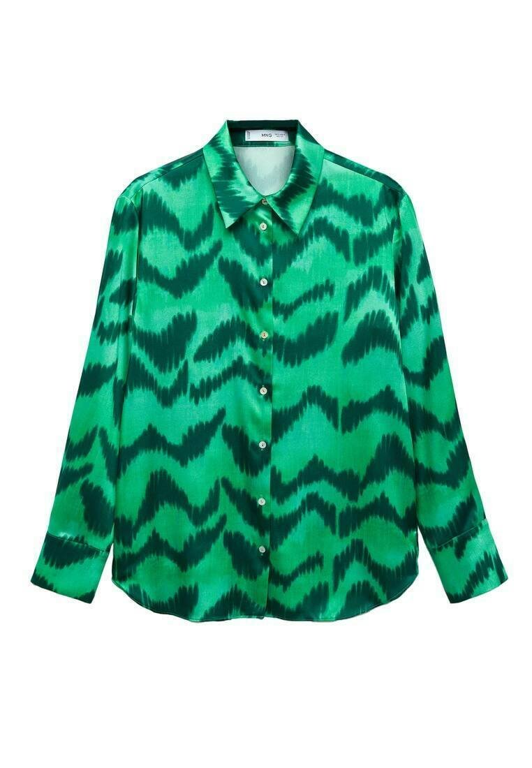 Mango Overhemdblouse groen Mango Overhemdblouse groen