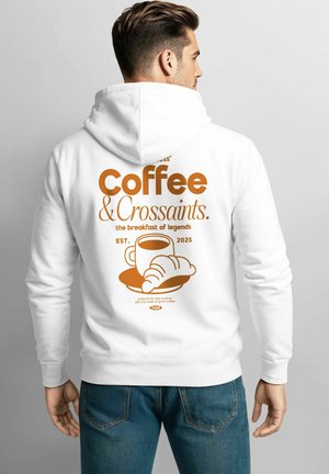Hoodie - weiß-orange