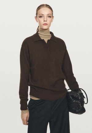 WITH POCKET DETAIL  - Maglione - mottled dark brown