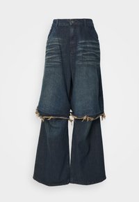 DOUBLE LAYER JORT - Bő szárú farmerek - denim