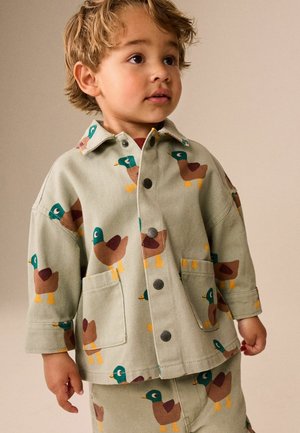 Next, REGULAR FIT - TWILL PRINTED OVERSHIRT - Denim jacket - sage green all over print duck