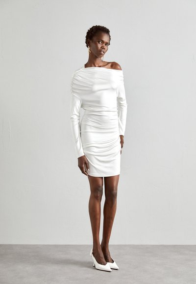 Et Ochs FREYA TWIST MINI DRESS - Φόρεμα από ζέρσεϊ - optic white