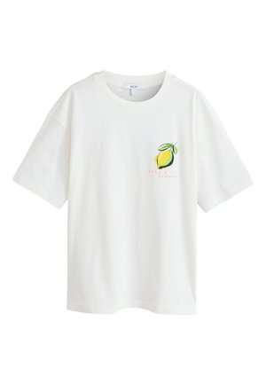 Next, OVERSIZED FIT - LEMON GRAPHIC CREW NECK - T-shirt con stampa - white