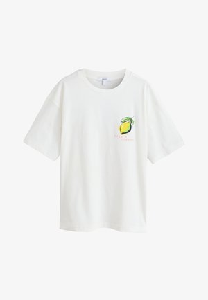 Next, OVERSIZED FIT - LEMON GRAPHIC CREW NECK - Camiseta estampada - white