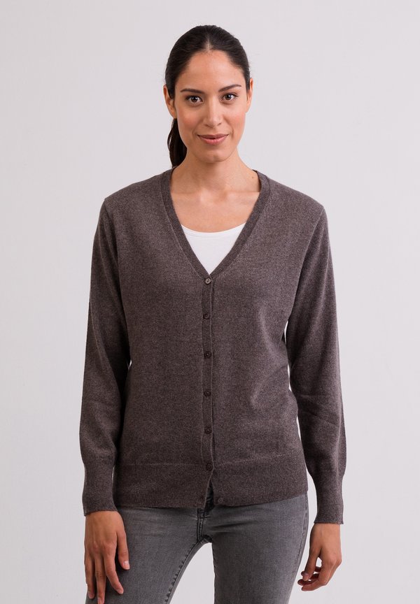 Strickjacke - taupe melange