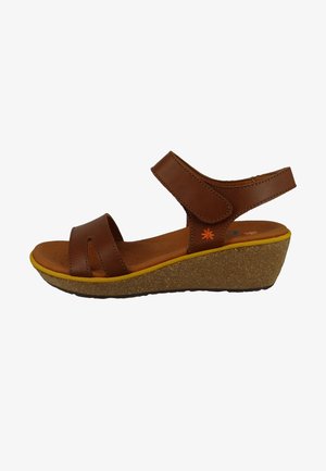 Sandalen met sleehak - cuero