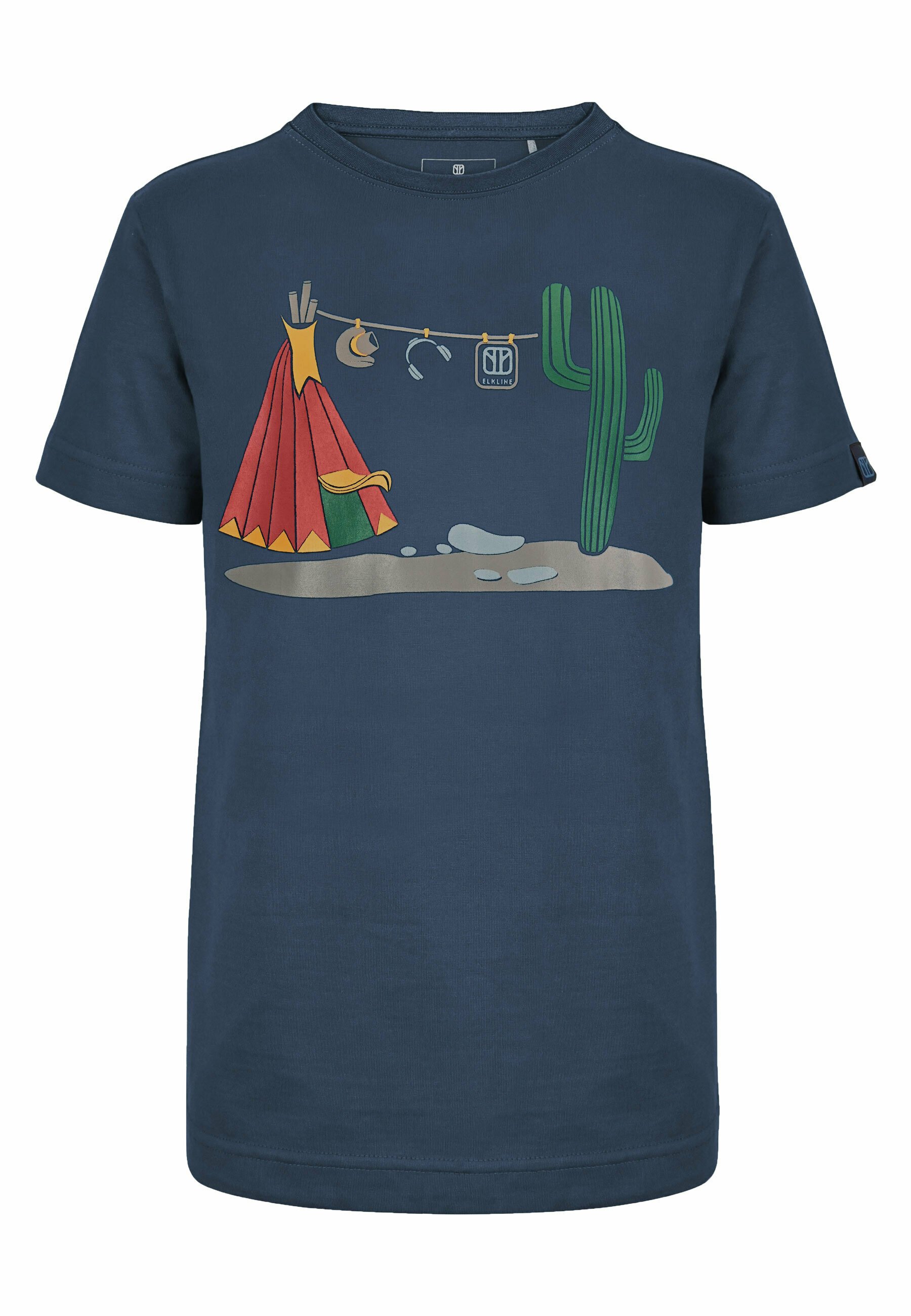 ELKLINE Kinder T-Shirt 'Schatzinsel' – Bio-Baumwolle Mit Retro-Elch-Print, Nachhaltig & Bequem