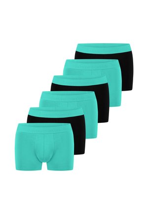 Satz aus sechs Herren-Boxershorts in Türkis und Schwarz, mit elastischem Bund mit Markenlogo und einer passgenauen Form.