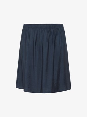 Kerge, tumesinine seelik elastse paelaga. Omab voolavat disaini ja peent tekstuuri pehme kortsulisena viimistlusega.