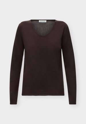 TOM TAILOR, SWEATER BASIC V-NECK - Strickpullover - java dark brown