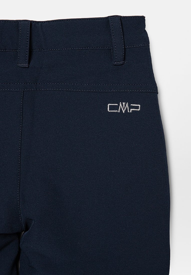 Marineblaue Hosen mit glatter Struktur, ausgestattet mit genähten Details und einem in Silber gestickten CMP-Logo an der Seite.