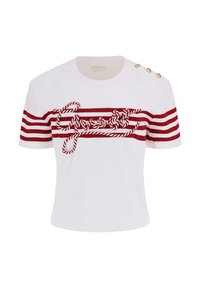 GESTREIFTES LOGO - T-shirt med print - mehrfarbig/weiß