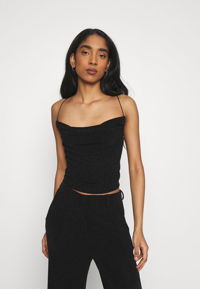 SPARKLE CROPPED SINGLET - Top - black