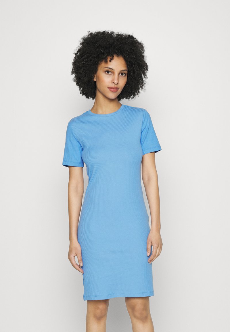 PIECES Pcruka SS Dress Noos BC Vestito, Cloud Dancer/Strisce: Nero, S Donna