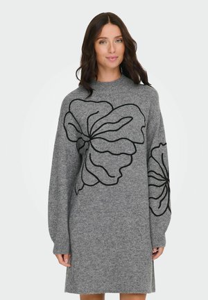 Gebreide jurk - dark grey melange