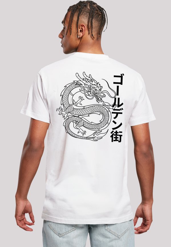 DRACHE GOLDEN GAI - T-Shirt print - weiß