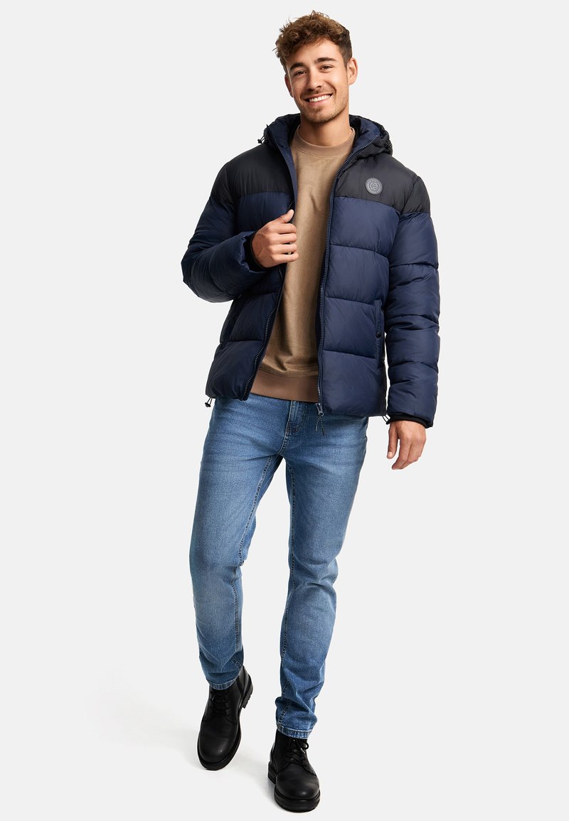 Indicode Heren INBiviano Jacket | Winterjas met capuchon Navy M