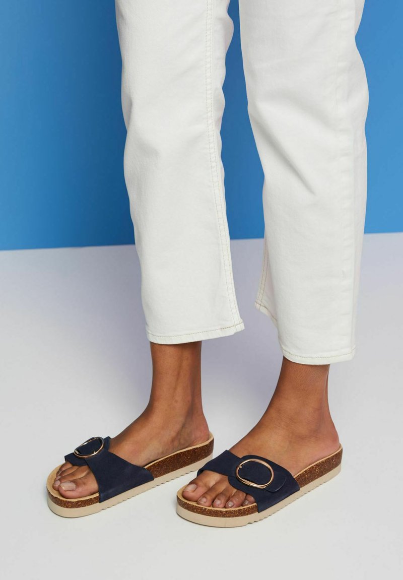 Esprit MIT SCHNALLE Pantolette flach navy/dunkelblau Zalando.at