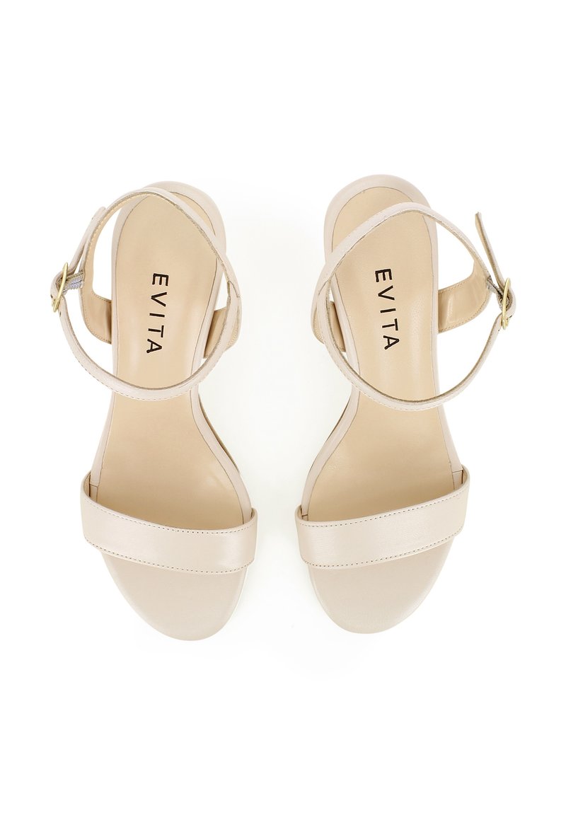 Sandales Chaussures Evita Femme Sandales En Cuir Noir à Talon