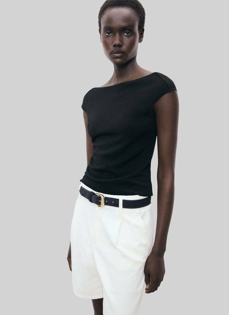 Mango OPEN-BACK  - Top - black