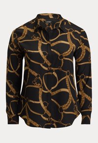 CLASSIC FIT BELTING-PRINT CREPE SHIRT - Košilová halenka  - black/beige