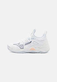 Mizuno - WAVE MOMENTUM 3 - Obuća za odbojku - white/halogen blue/peach parfa Minijatura 1