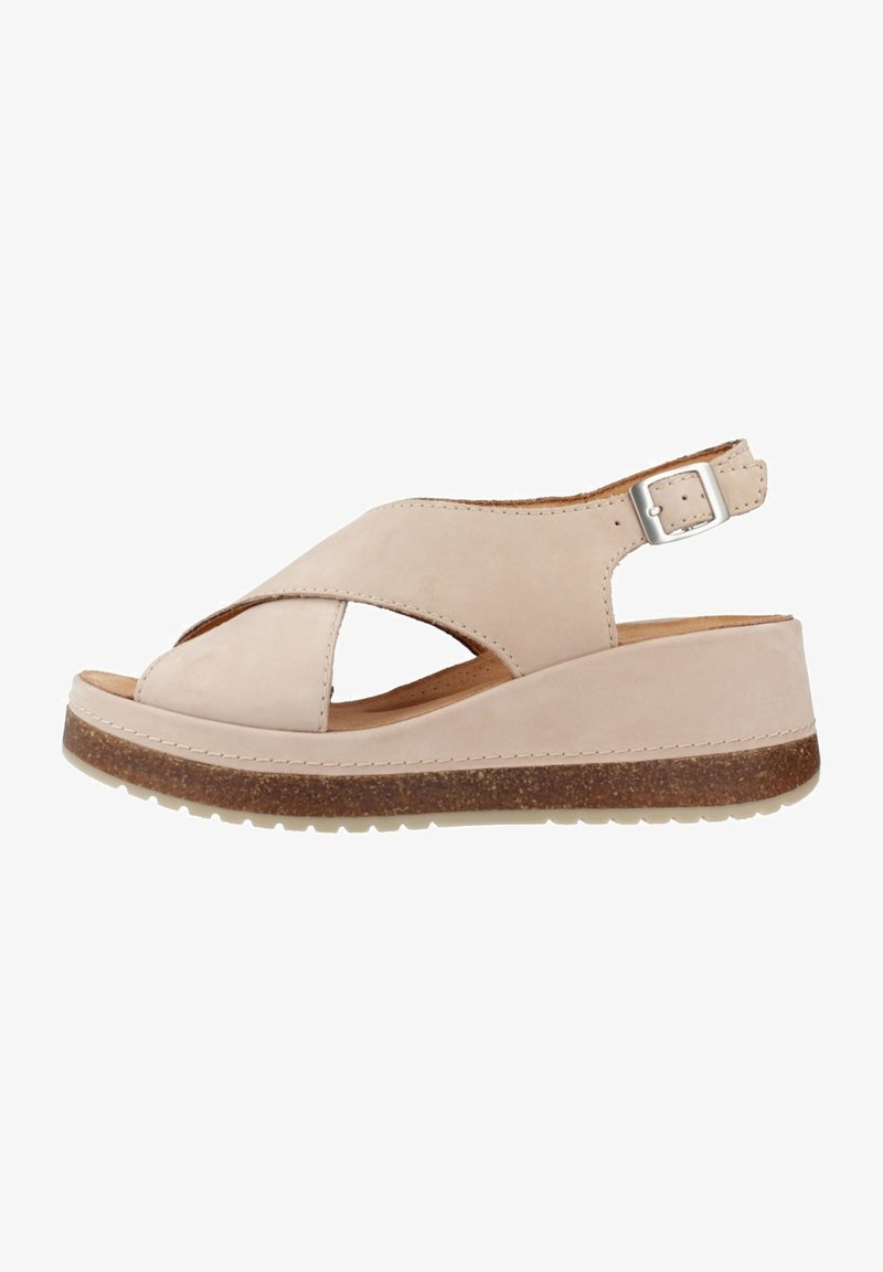 Clarks KASSANDA STEP - Kiilakorkosandaali - beige