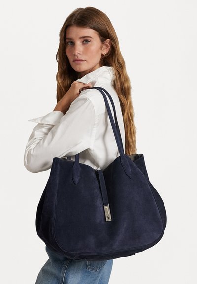 Polo Ralph Lauren POLO ID SUEDE LARGE TOTE - Shopping bags - night