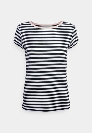 STRIPED SHORTSLEEVE TEE - Print T-shirt - black