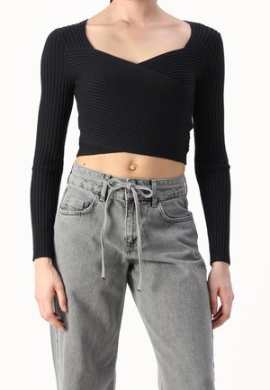 Langærmet T-shirt - black