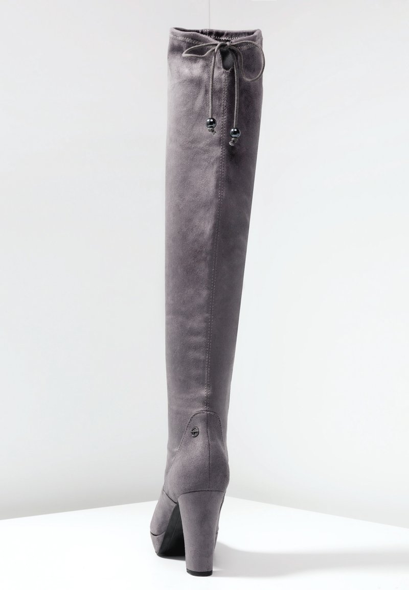 Leather Boots Black Overknee Stiefel Tamaris Grau Damen Stiefel