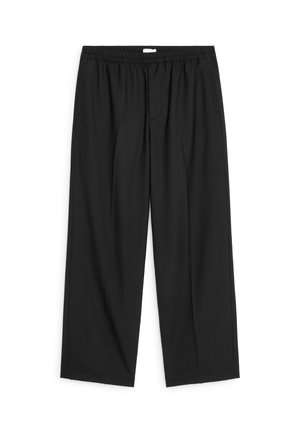 ARKET, ARKET WIDE HOPSACK PULL-ON TROUSERS - Pantalon classique - black