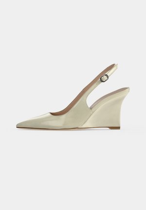 Stuart Weitzman, VINNIE SLING WEDGE 85 - Escarpins à talons hauts - linen