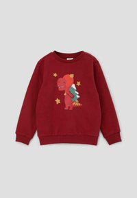 s.Oliver MIT FRONTPRINT - Sweatshirt - rubinrot