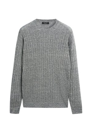 Massimo Dutti, LINEN COTTON MOULINÉ KNIT SWEATER - Pullover - mottled dark blue