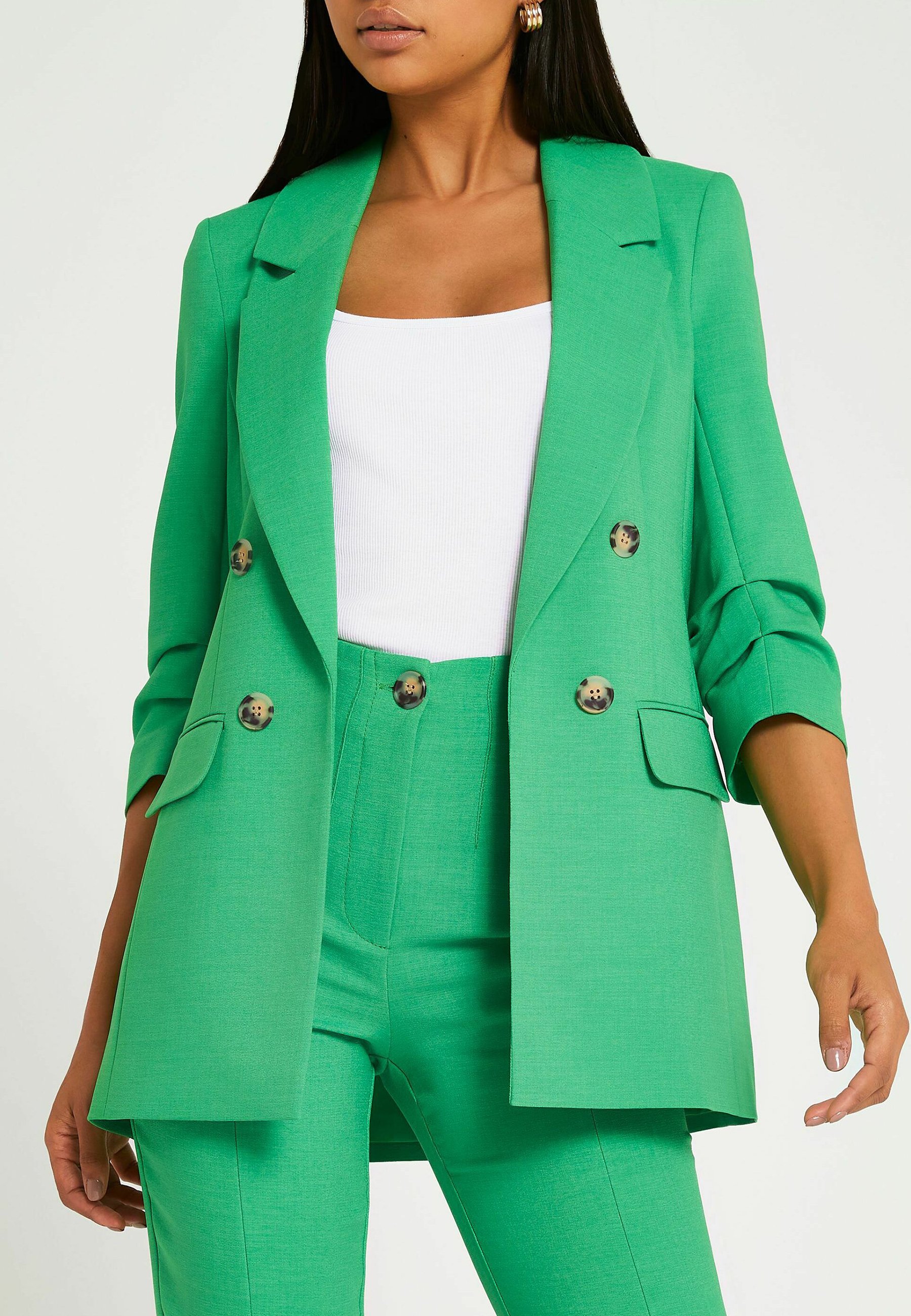 Green blazer river island Clearance