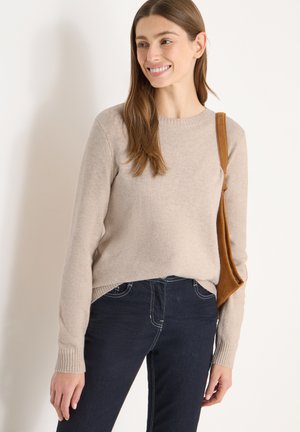 SOFTER IN UNIFARBE - Strickpullover - beige