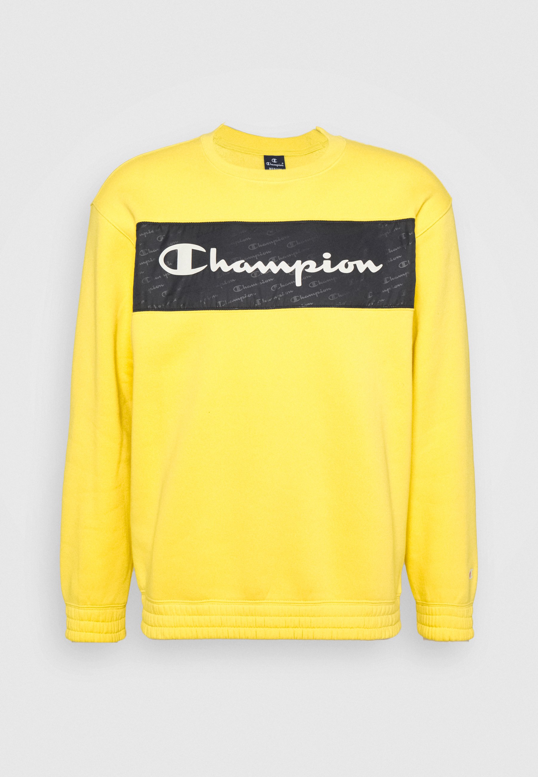 yellow crew neck champion sweatshirt
