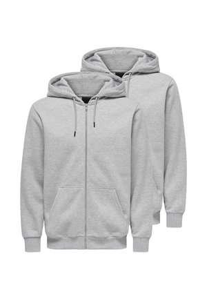 2ER PACK CERES - Sweatjacke - hellgrau