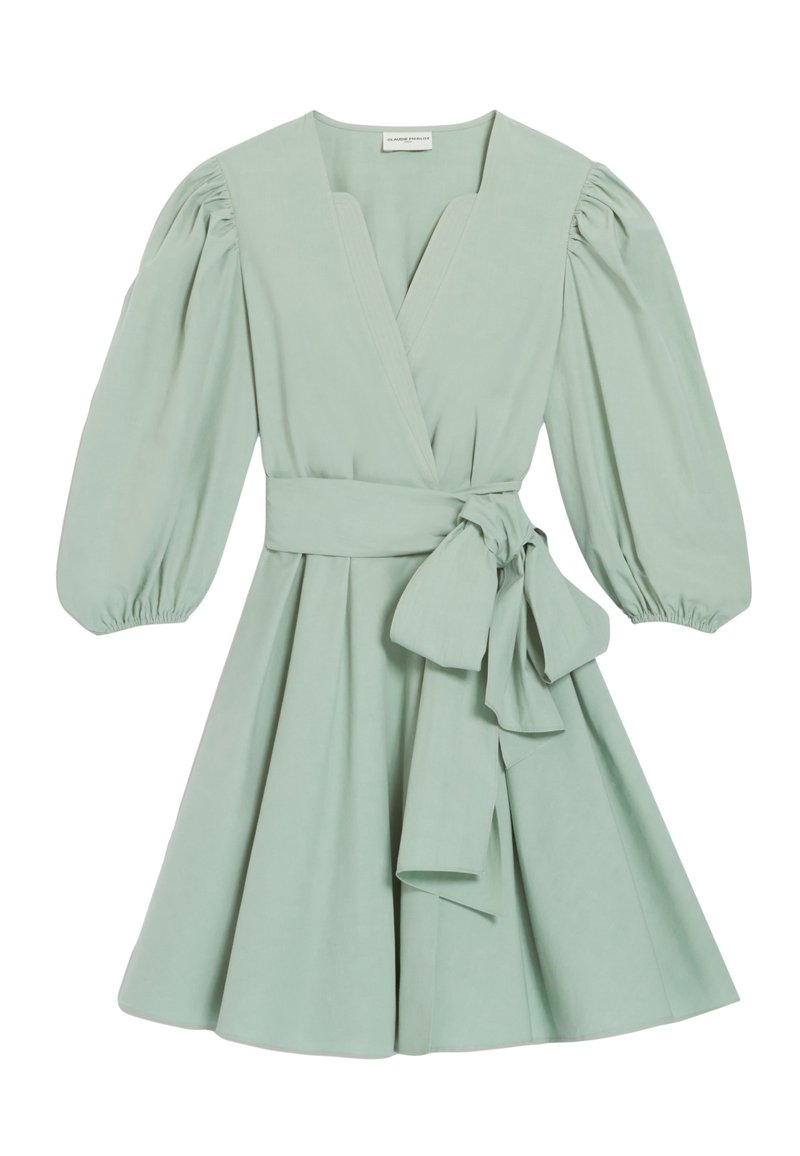 green emerald velvet dress WW35199] Claudie Pierlot